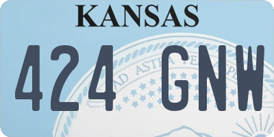 KS license plate 424GNW