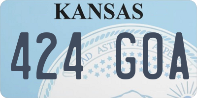 KS license plate 424GOA