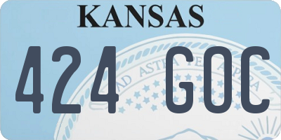 KS license plate 424GOC