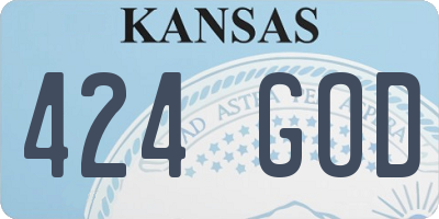 KS license plate 424GOD