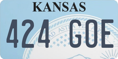 KS license plate 424GOE