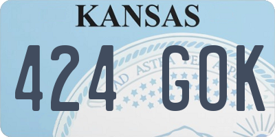 KS license plate 424GOK