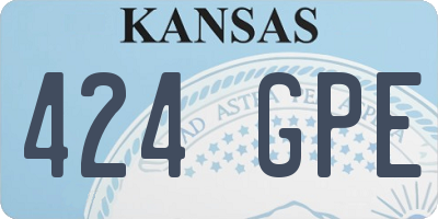 KS license plate 424GPE