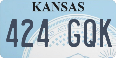 KS license plate 424GQK
