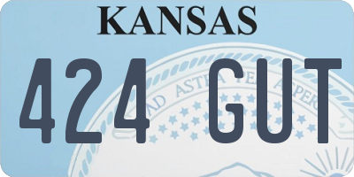 KS license plate 424GUT