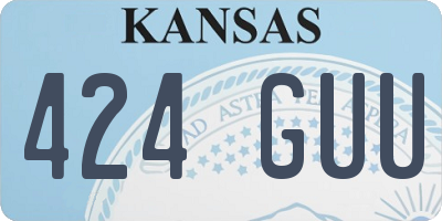 KS license plate 424GUU