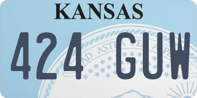 KS license plate 424GUW