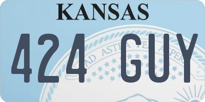 KS license plate 424GUY