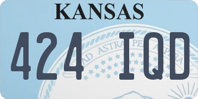 KS license plate 424IQD