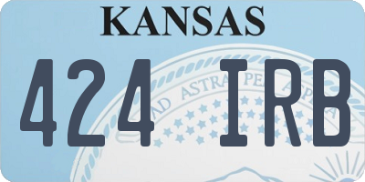 KS license plate 424IRB