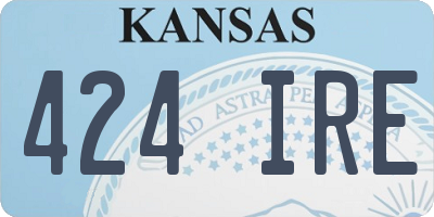 KS license plate 424IRE