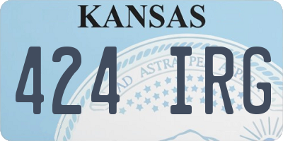 KS license plate 424IRG
