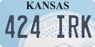 KS license plate 424IRK