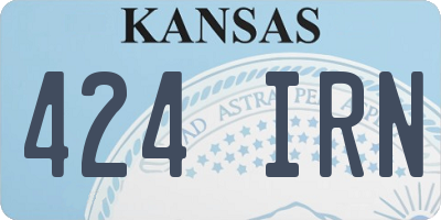 KS license plate 424IRN
