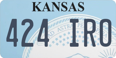KS license plate 424IRO