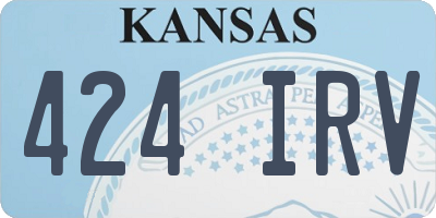 KS license plate 424IRV