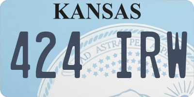 KS license plate 424IRW