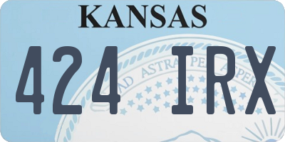 KS license plate 424IRX