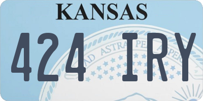 KS license plate 424IRY