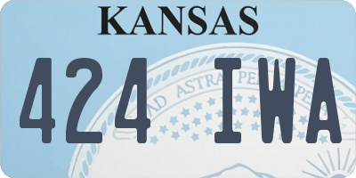 KS license plate 424IWA