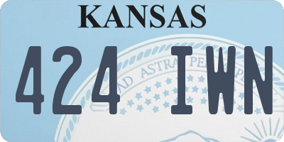 KS license plate 424IWN