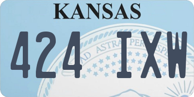 KS license plate 424IXW