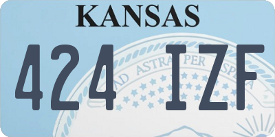 KS license plate 424IZF