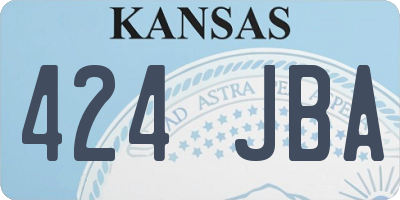 KS license plate 424JBA