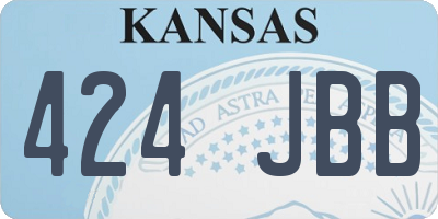 KS license plate 424JBB