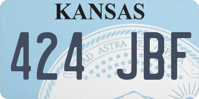 KS license plate 424JBF