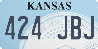 KS license plate 424JBJ