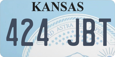 KS license plate 424JBT
