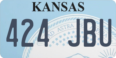 KS license plate 424JBU