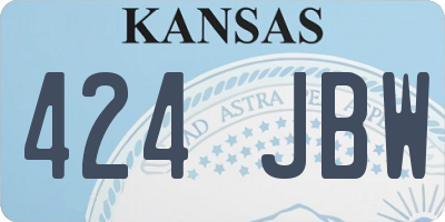 KS license plate 424JBW