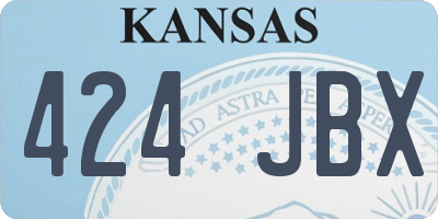 KS license plate 424JBX