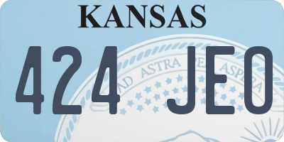 KS license plate 424JEO