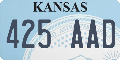 KS license plate 425AAD