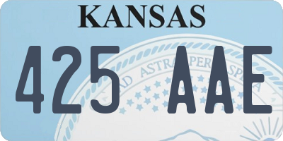 KS license plate 425AAE
