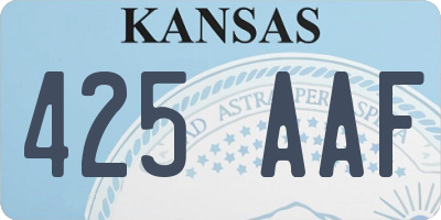 KS license plate 425AAF