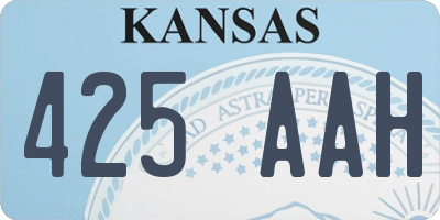 KS license plate 425AAH