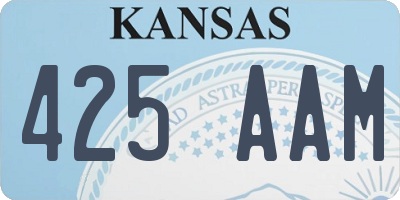 KS license plate 425AAM