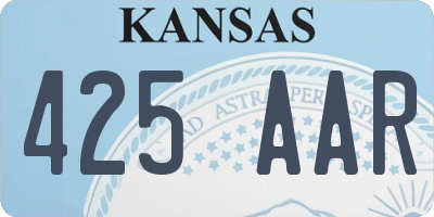 KS license plate 425AAR