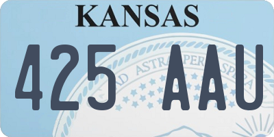 KS license plate 425AAU