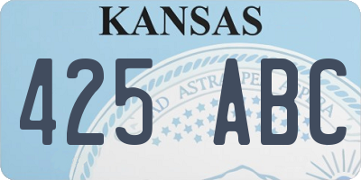 KS license plate 425ABC
