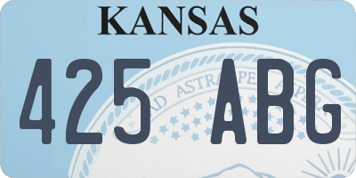 KS license plate 425ABG