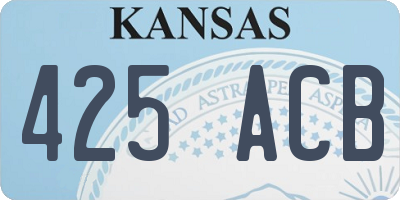 KS license plate 425ACB
