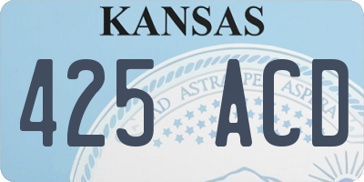 KS license plate 425ACD