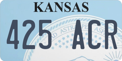 KS license plate 425ACR