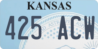 KS license plate 425ACW