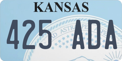 KS license plate 425ADA